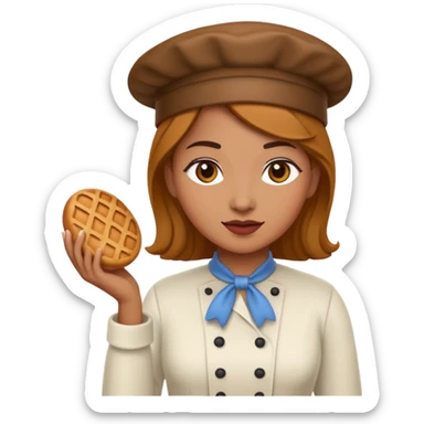 baker woman medium skin tone sticker