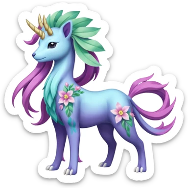 Suicune-Aurorus-Meganium-fusion (full body) sticker