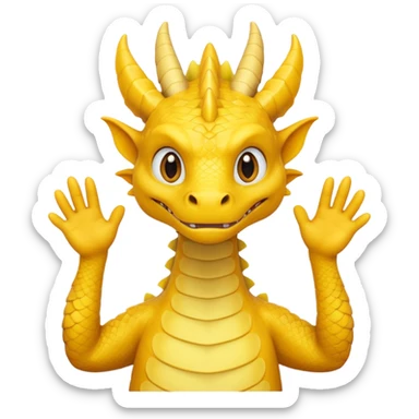 Draw a dragon that has his hands over his head (confused?) like psyduck and a head tilted sticker
