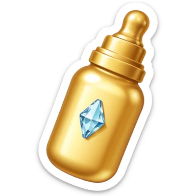 Biberón dorado con diamantes 🍼con ese biberón  de bebe  solo el biberón  más elegante eschado al costado sticker