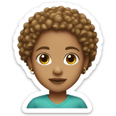 light skin, light brown hair caribbean and curly girl sticker