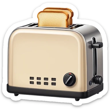 A simple 8-bit pixel art emoji of a toaster with a blocky, retro style, limited colors, and visible square pixels. sticker