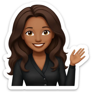 Vesta Williams, R&B Singer with long dark brown hair, black outfit sticker