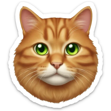 A red-haired British cat with green eyes sticker