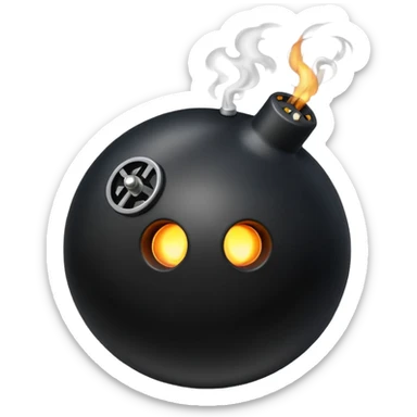 simple round black bomb with a lit fuse sticker