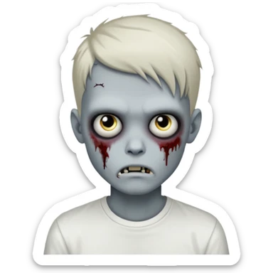 zombie boy with emo hair and white shirt sticker