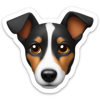 Black and white jack russel with fox’s ears sticker