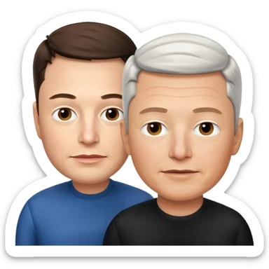 Elon musk and tim cook  sticker