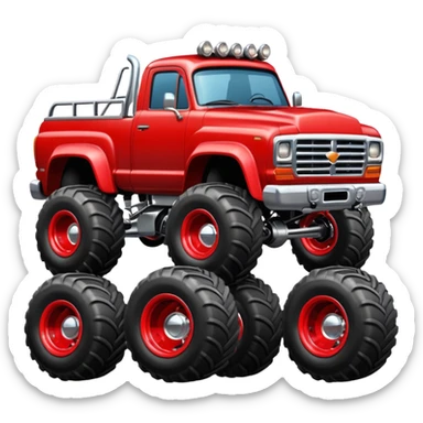 Big car monster truck with a big smile sticker