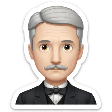 Nikolai Tesla,pensive, half body sticker