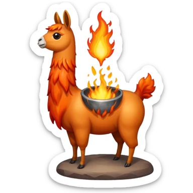 Un cucharón con una llama de fuego por debajo sticker