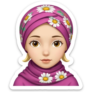 A girl wearing a headscarf sticker