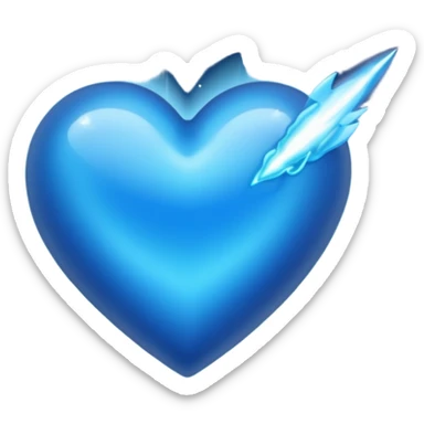 blue heart with a comet sticker