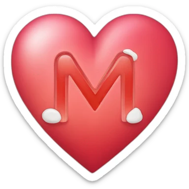 Heart with the letter M+E in it sticker