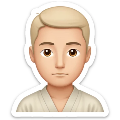 A focused man, learned Zen, very calm and productive sticker