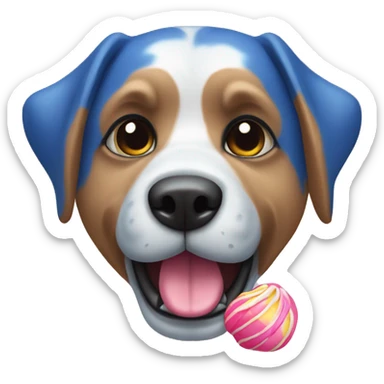 Perro azul con chuches  sticker