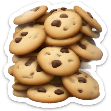 Realistic glass cookie jar with beige lid full of cookies isolated.  sticker