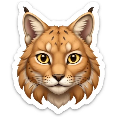 A high-resolution photo-realistic digital illustration of a majestic lynx, chest upward A high-resolution, photo-realistic digital illustration of a majestic young Eurasian lynx, shown from the shoulder upwards with markings sticker
