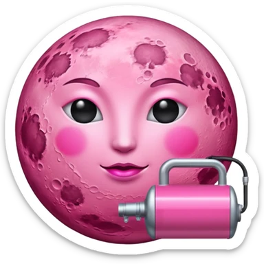 a pink full moon with a pink fuel pump, the fuel pump tube should be connected to the pink moon sticker