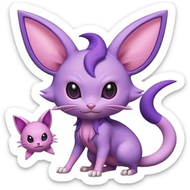 Rattata-Noibat-Skitty-Espeon-Fakemon-hybrid-creature (full body) sticker