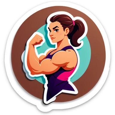 Strong woman with biceps sticker