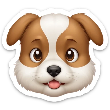 cute grimacing puppy with concerned eyes sticker