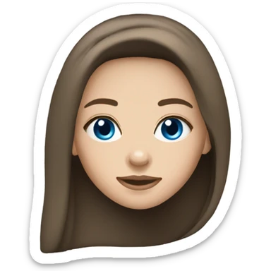 Pretty brunette girl with blue eyes  long hair light skin sticker