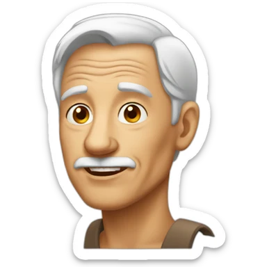 bare faced 80 year old man sticker