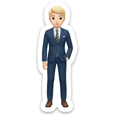 Young man, tailored trousers, a crisp button-down shirt, a blazer, and tie, portrait

 sticker