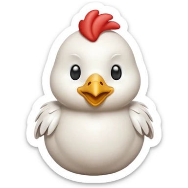 chicken 3d imoji transparen with wite color sticker