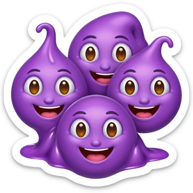 Army of purple goo faces  sticker