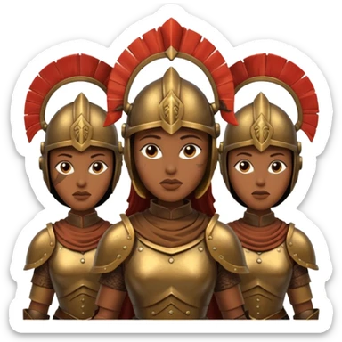 group of trojans being led by a woman sticker