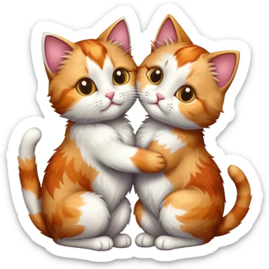 Kats kissing sticker