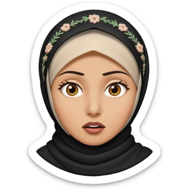 muslim woman with shocked eyes sticker