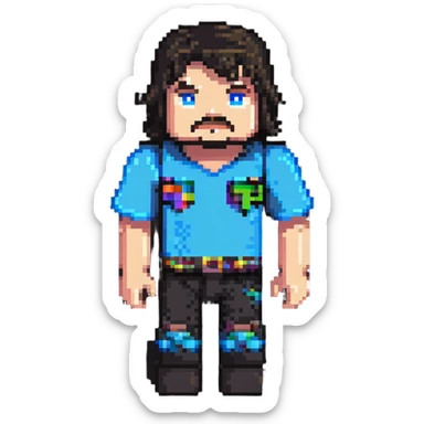 Jack Black as a Minecraft character sticker