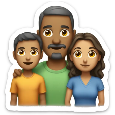 familia de papa, mama y tres niños varones sticker