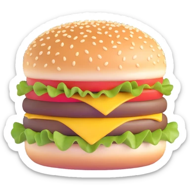 burger with sesame seed bun sticker