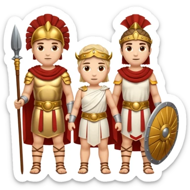 group of ancient trojan men and women sticker