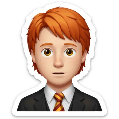 ron weasley with griffindor tie sticker