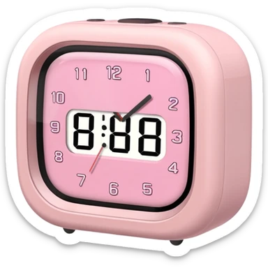 Please make me an alarm clock digital that will show six o'clock in the morning and make it in the style of ios 18.1 and aesthetic and the color is light pink  sticker