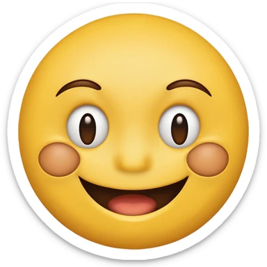 A smiley with half yellow and half brown face smiling sticker