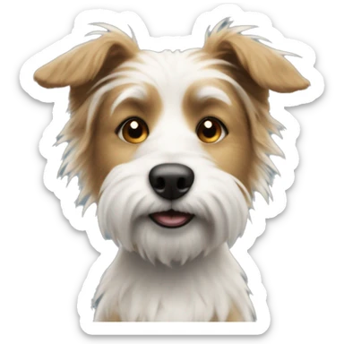 Scruffy blah dog, with a tiny bit of white on the chin sticker