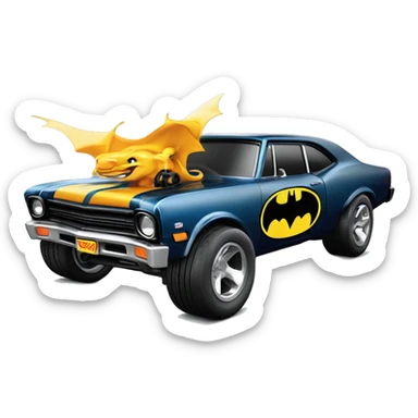 Hot wheels 69 Nova Batman’s favorite! Dragster  sticker