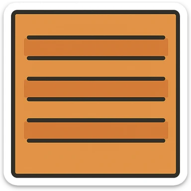 wooden acoustic panel, horizontal grooves, warm wood tone, icon style sticker