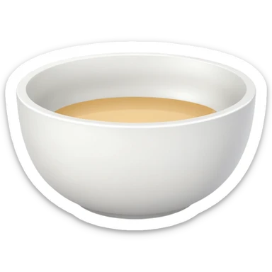 white bowl with flat white color inside, no gloss, minimal, simple, clear sticker