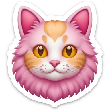 cat emoji composed only of hearts and circles sticker