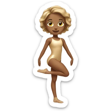Tan gymnastics girl sticker