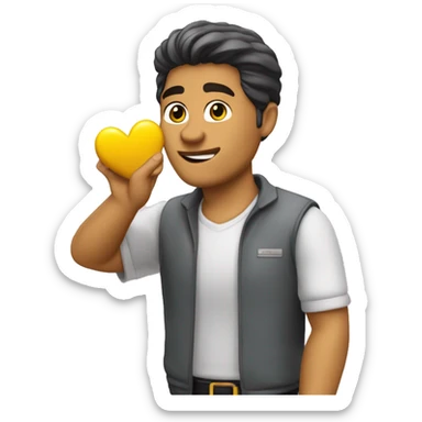 JJ Maybank haciendo un corazón con las manos sticker