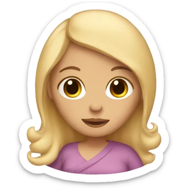 Pregnant girl with blond hair  sticker