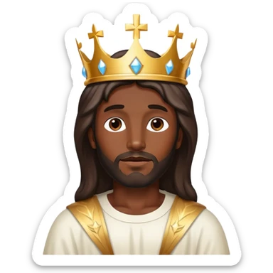 Dark skin christ Jesus with shiny heavenly crown sticker